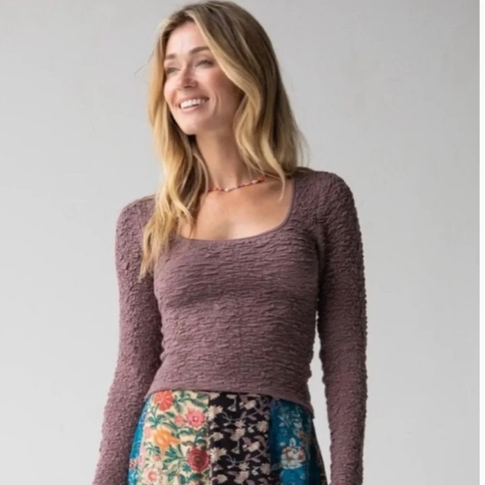 Natural Life Danielle Square Neck Textured Top - XL